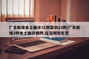 广东新增本土确诊31例深圳23例/广东新增2例本土确诊病例,在深圳和东莞